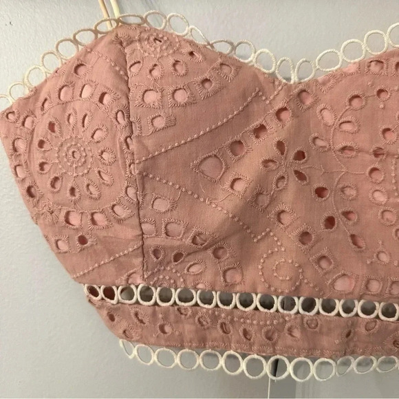 Storets Women's Pink Spaghetti Strap Carol Punched Bustler Top Size S NWT - Picture 3 of 8